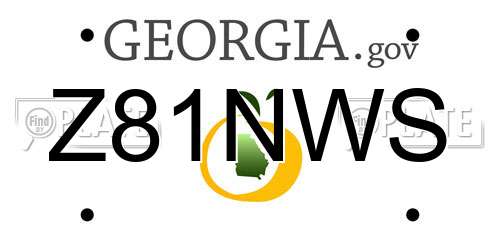 Z81NWS Georgia License Plate