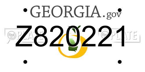 Z820221 Georgia License Plate
