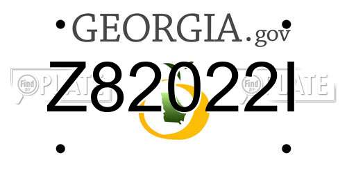 Z82022I Georgia License Plate