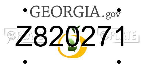 Z820271 Georgia License Plate
