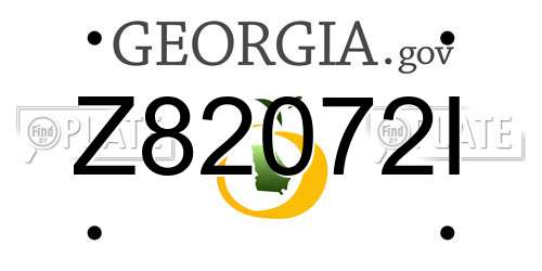 Z82072I Georgia License Plate