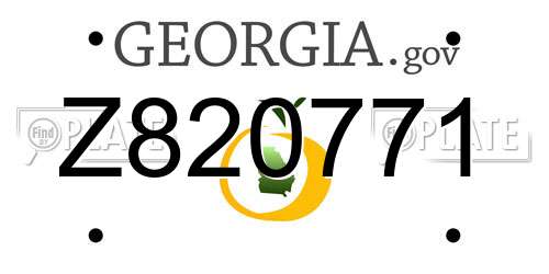 Z820771 Georgia License Plate