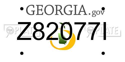 Z82077I Georgia License Plate