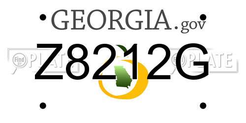 Z8212G Georgia License Plate