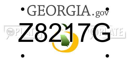 Z8217G Georgia License Plate