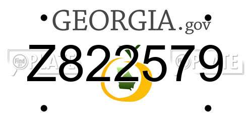 Z822579 Georgia License Plate