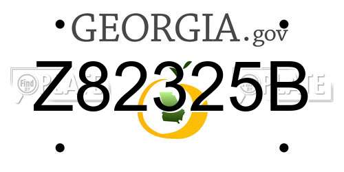 Z82325B Georgia License Plate