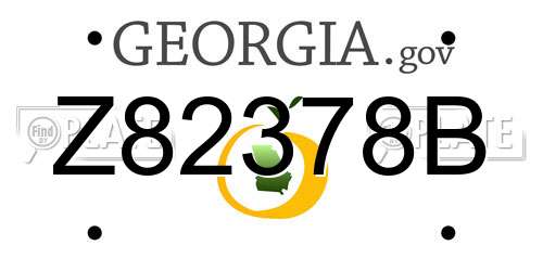 Z82378B Georgia License Plate