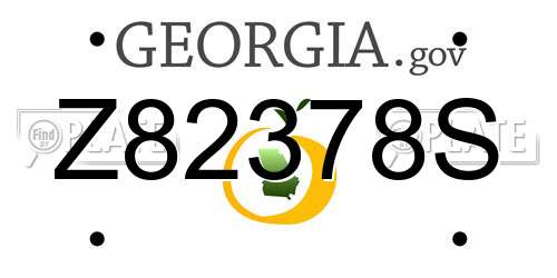 Z82378S Georgia License Plate