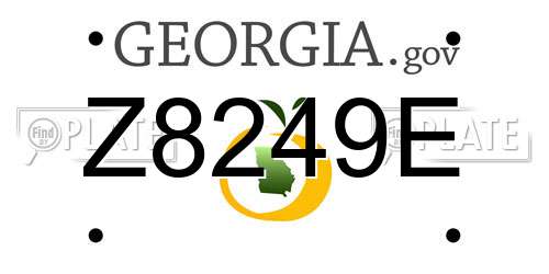 Z8249E Georgia License Plate