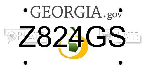 Z824GS Georgia License Plate