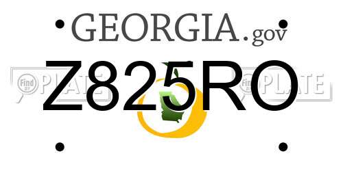 Z825RO Georgia License Plate