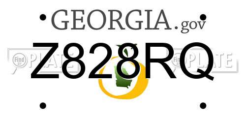 Z828RQ Georgia License Plate