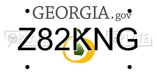 Z82KNG Georgia License Plate