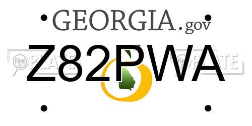 Z82PWA Georgia License Plate
