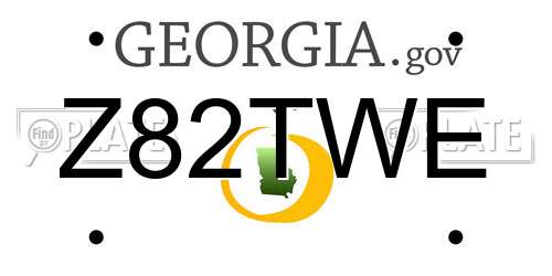 Z82TWE Georgia License Plate