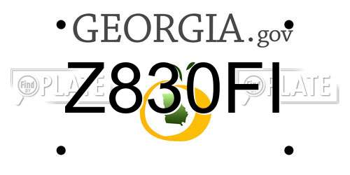 Z830FI Georgia License Plate