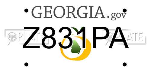 Z831PA Georgia License Plate