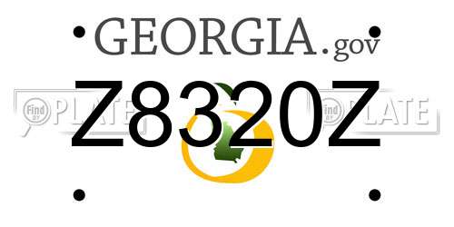 Z8320Z Georgia License Plate