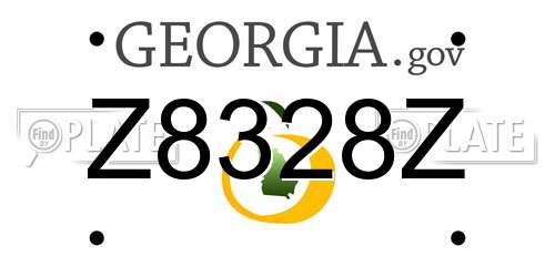 Z8328Z Georgia License Plate