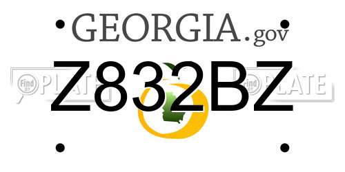 Z832BZ Georgia License Plate