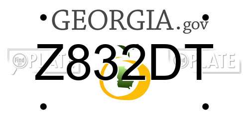 Z832DT Georgia License Plate