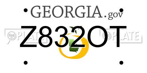 Z832OT Georgia License Plate