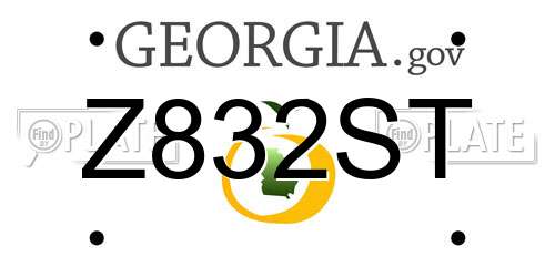 Z832ST Georgia License Plate