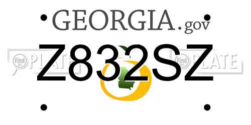 Z832SZ Georgia License Plate