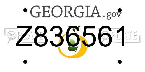 Z836561 Georgia License Plate