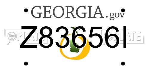 Z83656I Georgia License Plate