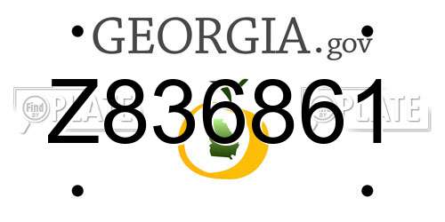 Z836861 Georgia License Plate