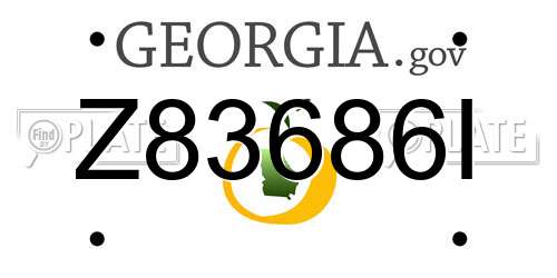 Z83686I Georgia License Plate