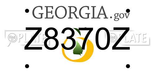 Z8370Z Georgia License Plate