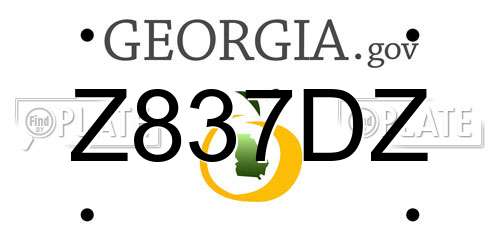 Z837DZ Georgia License Plate