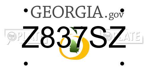 Z837SZ Georgia License Plate
