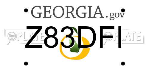 Z83DFI Georgia License Plate