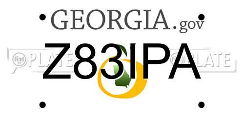 Z83IPA Georgia License Plate
