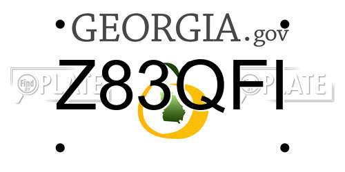 Z83QFI Georgia License Plate