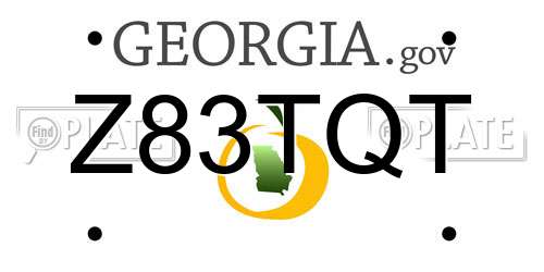Z83TQT Georgia License Plate