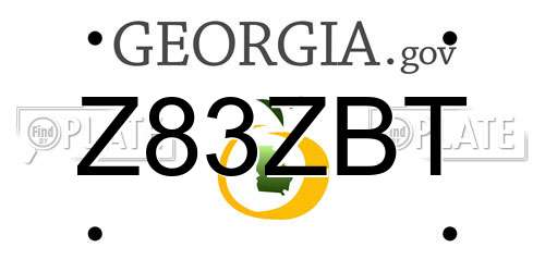Z83ZBT Georgia License Plate