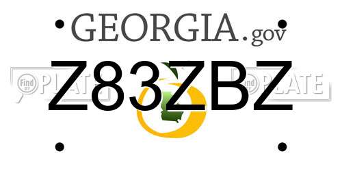 Z83ZBZ Georgia License Plate