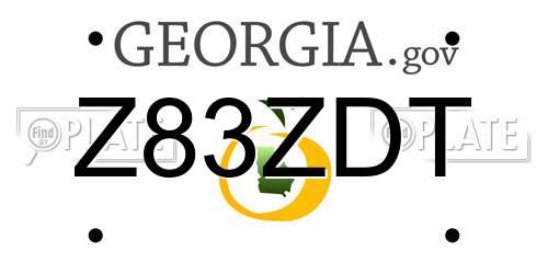 Z83ZDT Georgia License Plate