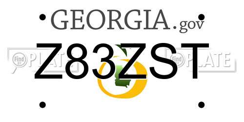 Z83ZST Georgia License Plate