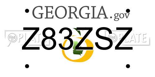 Z83ZSZ Georgia License Plate
