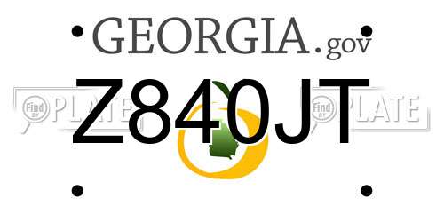 Z840JT Georgia License Plate