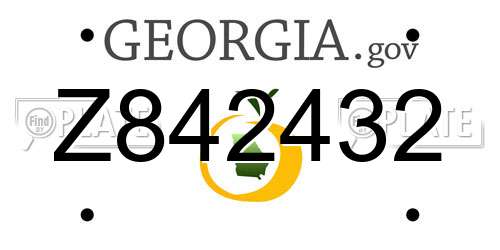 Z842432 Georgia License Plate