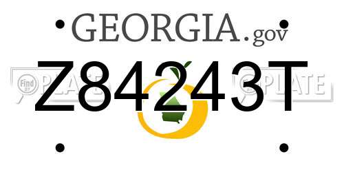 Z84243T Georgia License Plate