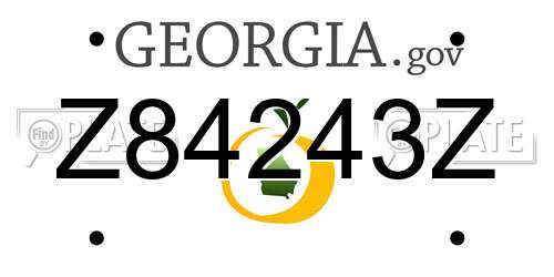 Z84243Z Georgia License Plate