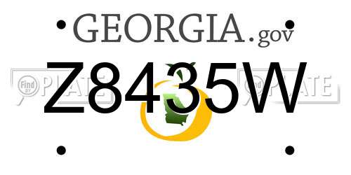 Z8435W Georgia License Plate